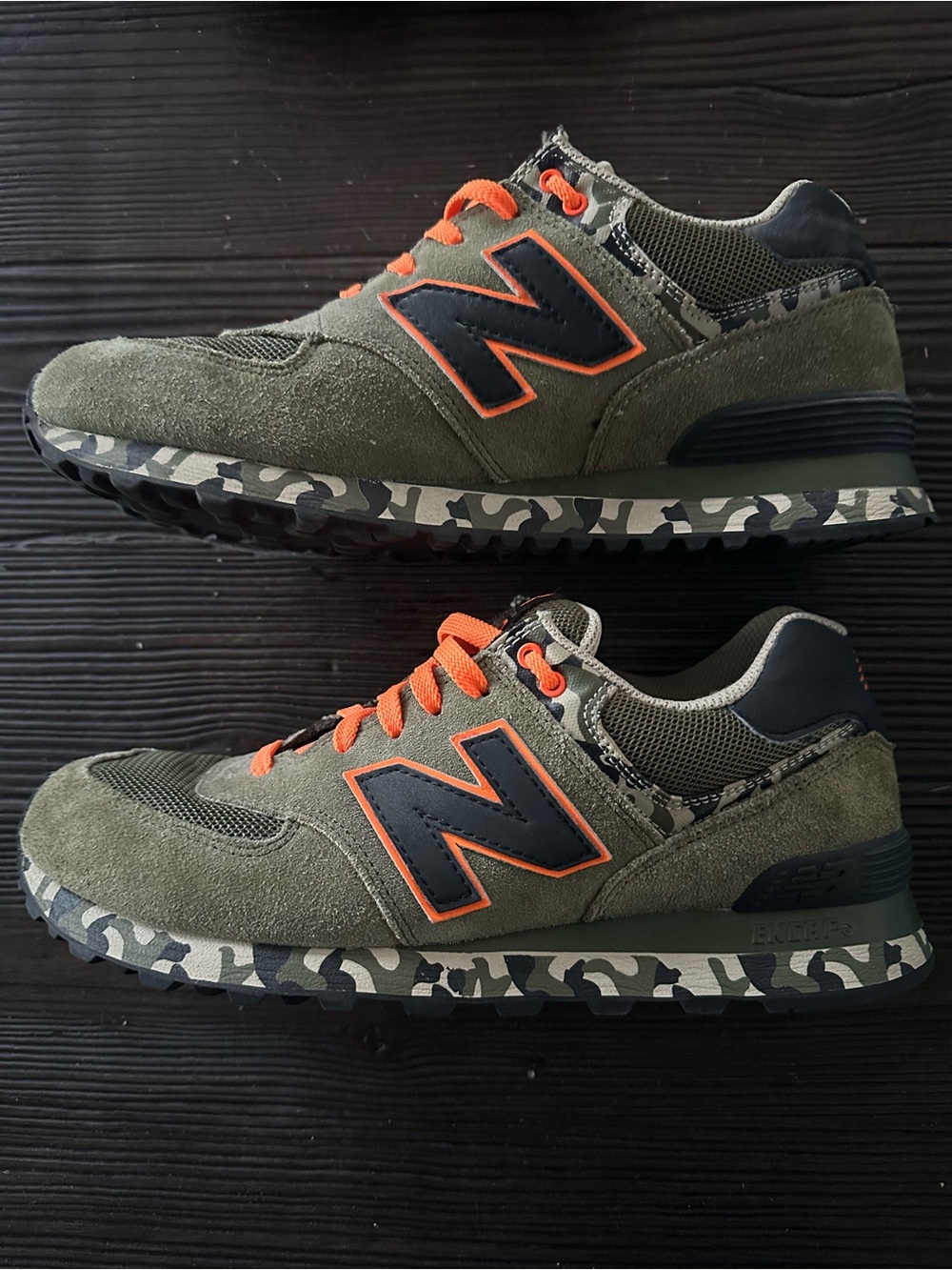 Rare New Balance 574 - Camo Pack Army Green - Size 9 (Like New)